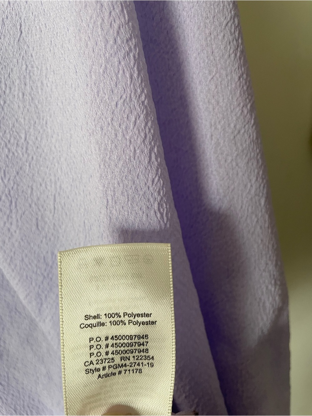 NWT Babaton Blayze Blouse Lagenlook Crepe Lilac Purple Lavendar Oversized - Picture 5 of 7